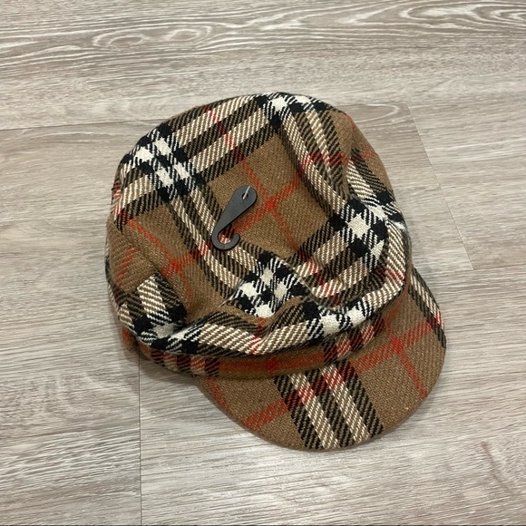 Vintage paperboy or newsboy brown plaid hat - Picture 2 of 7